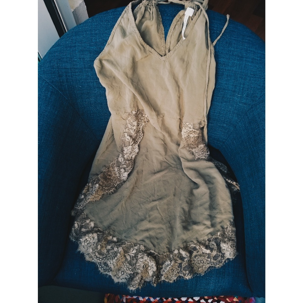 Free People Intimately Free Olive Halter Dress S